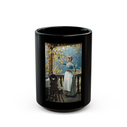 Henrik Nordenberg (1857-1928) Harvesting the Grapes - Black Coffee Mug-15oz-Go Mug Yourself