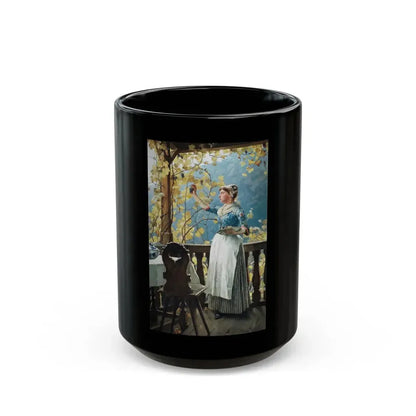 Henrik Nordenberg (1857-1928) Harvesting the Grapes - Black Coffee Mug 15oz - Go Mug Yourself
