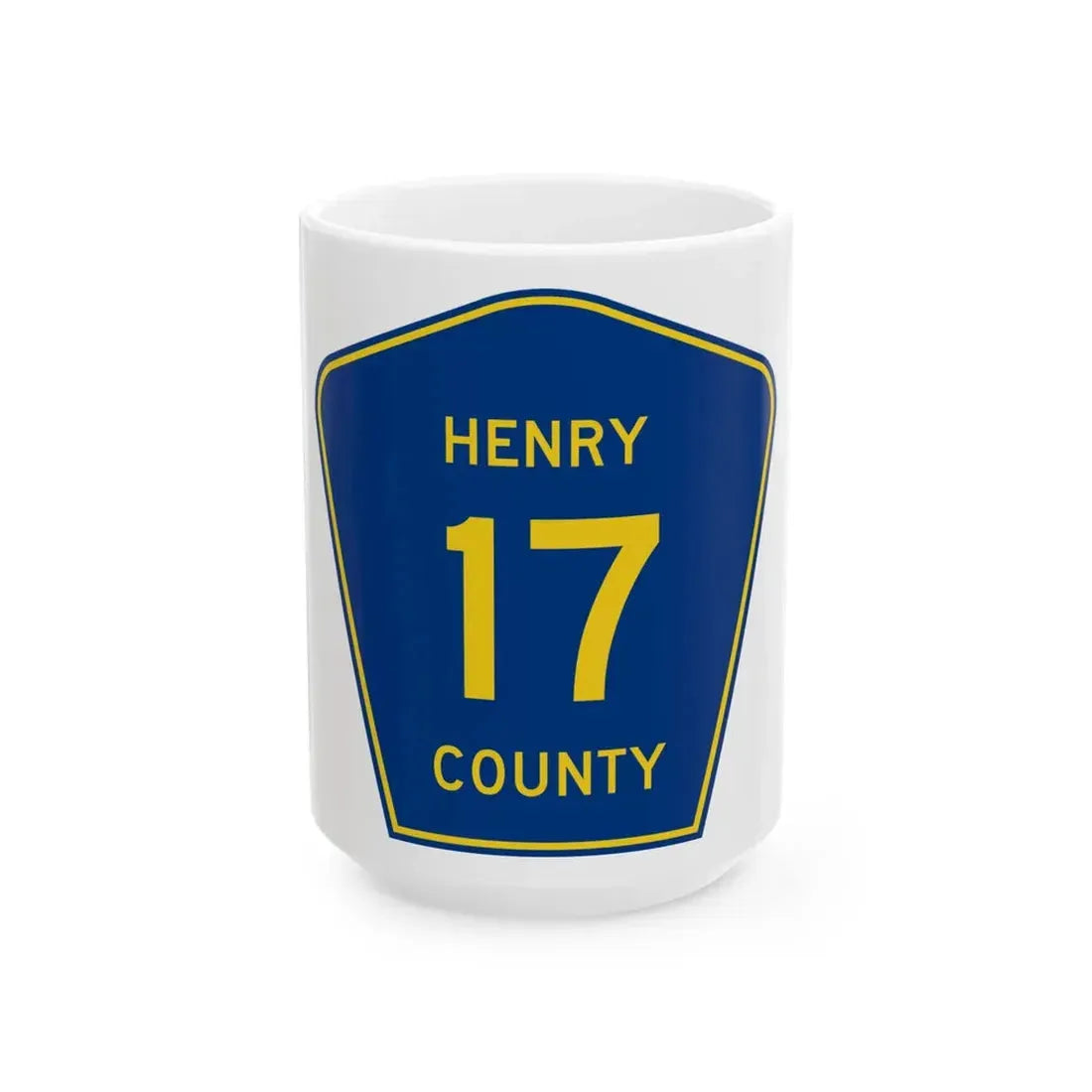 Henry County 17 (Illinois) (Road Sign) White Coffee Mug 15oz - Go Mug Yourself
