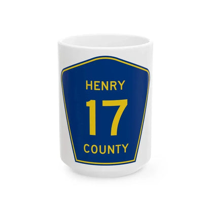 Henry County 17 (Illinois) (Road Sign) White Coffee Mug 15oz - Go Mug Yourself