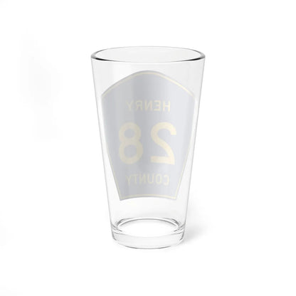 Henry County 28 (Illinois) (Road Sign) Pint Glass 16oz - Go Mug Yourself