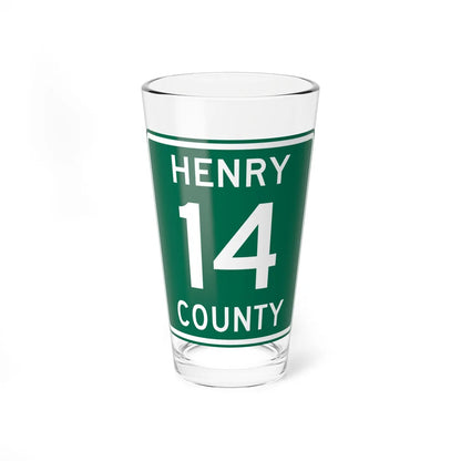 Henry County Route 14 OH (Ohio) (Road Sign) Pint Glass 16oz 16oz - Go Mug Yourself
