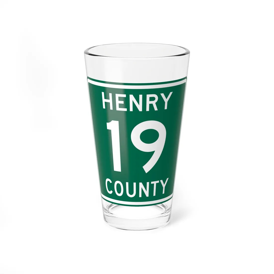 Henry County Route 19 OH (Ohio) (Road Sign) Pint Glass 16oz 16oz - Go Mug Yourself