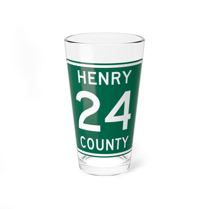 Henry County Route 24 OH (Ohio) (Road Sign) Pint Glass 16oz 16oz - Go Mug Yourself