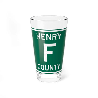 Henry County Route F OH (Ohio) (Road Sign) Pint Glass 16oz 16oz - Go Mug Yourself