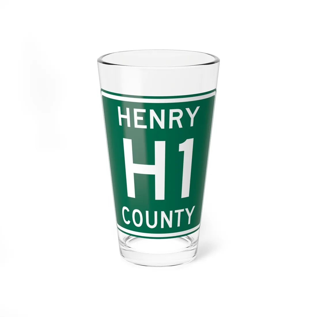 Henry County Route H1 OH (Ohio) (Road Sign) Pint Glass 16oz 16oz - Go Mug Yourself