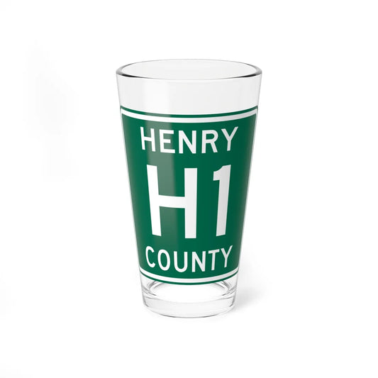 Henry County Route H1 OH (Ohio) (Road Sign) Pint Glass 16oz 16oz - Go Mug Yourself