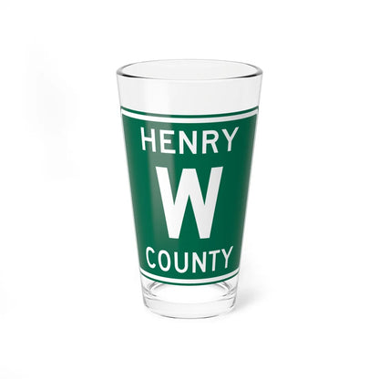 Henry County Route W OH (Ohio) (Road Sign) Pint Glass 16oz 16oz - Go Mug Yourself
