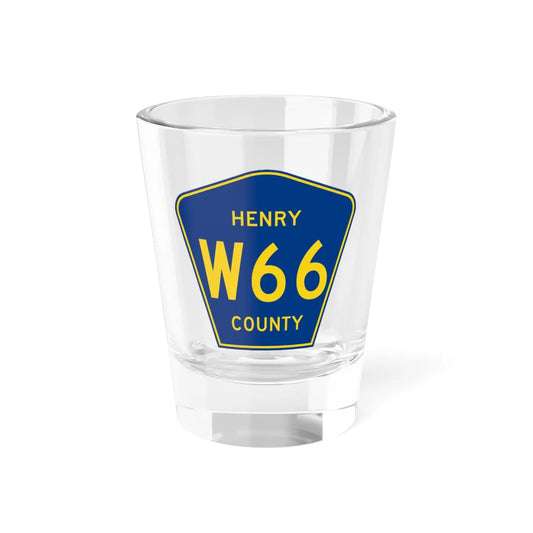 Henry County Route W66 IA (Iowa) (Road Sign) Shot Glass 1.5oz 1.5oz - Go Mug Yourself