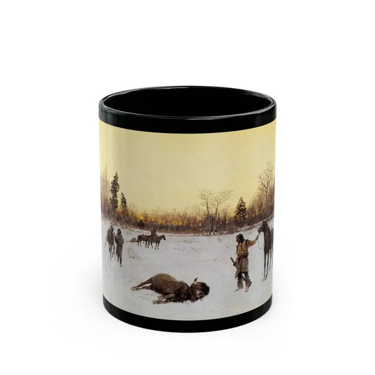 Henry Farny (1847-1916) a lucky shot - 1903 - Black Coffee Mug 11oz - Go Mug Yourself