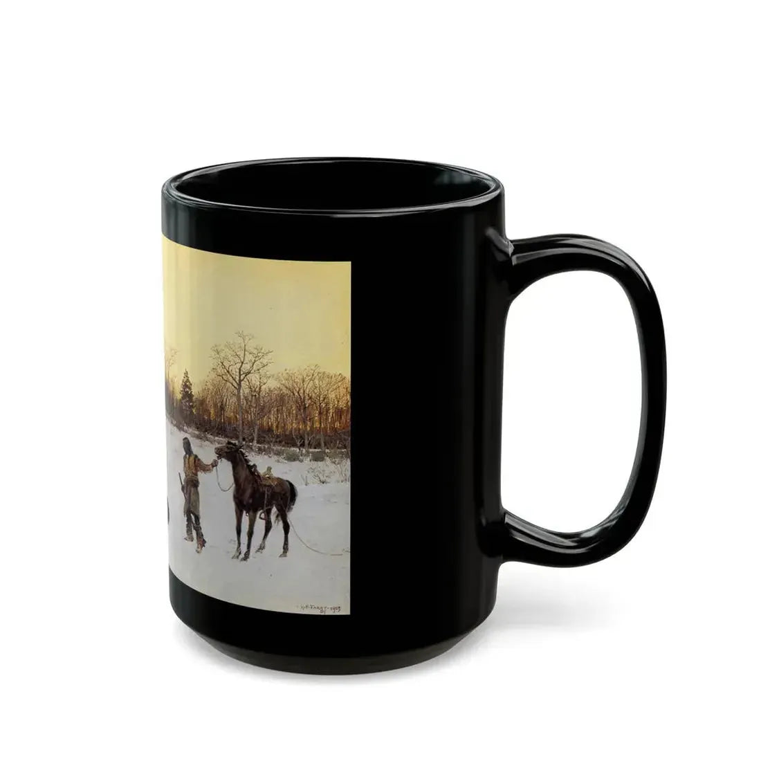 Henry Farny (1847-1916) a lucky shot - 1903 - Black Coffee Mug - Go Mug Yourself