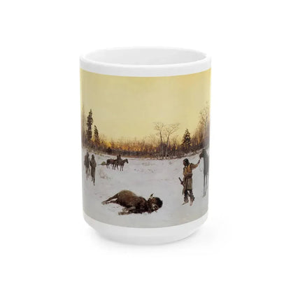 Henry Farny (1847-1916) a lucky shot - 1903 - White Coffee Mug 15oz - Go Mug Yourself