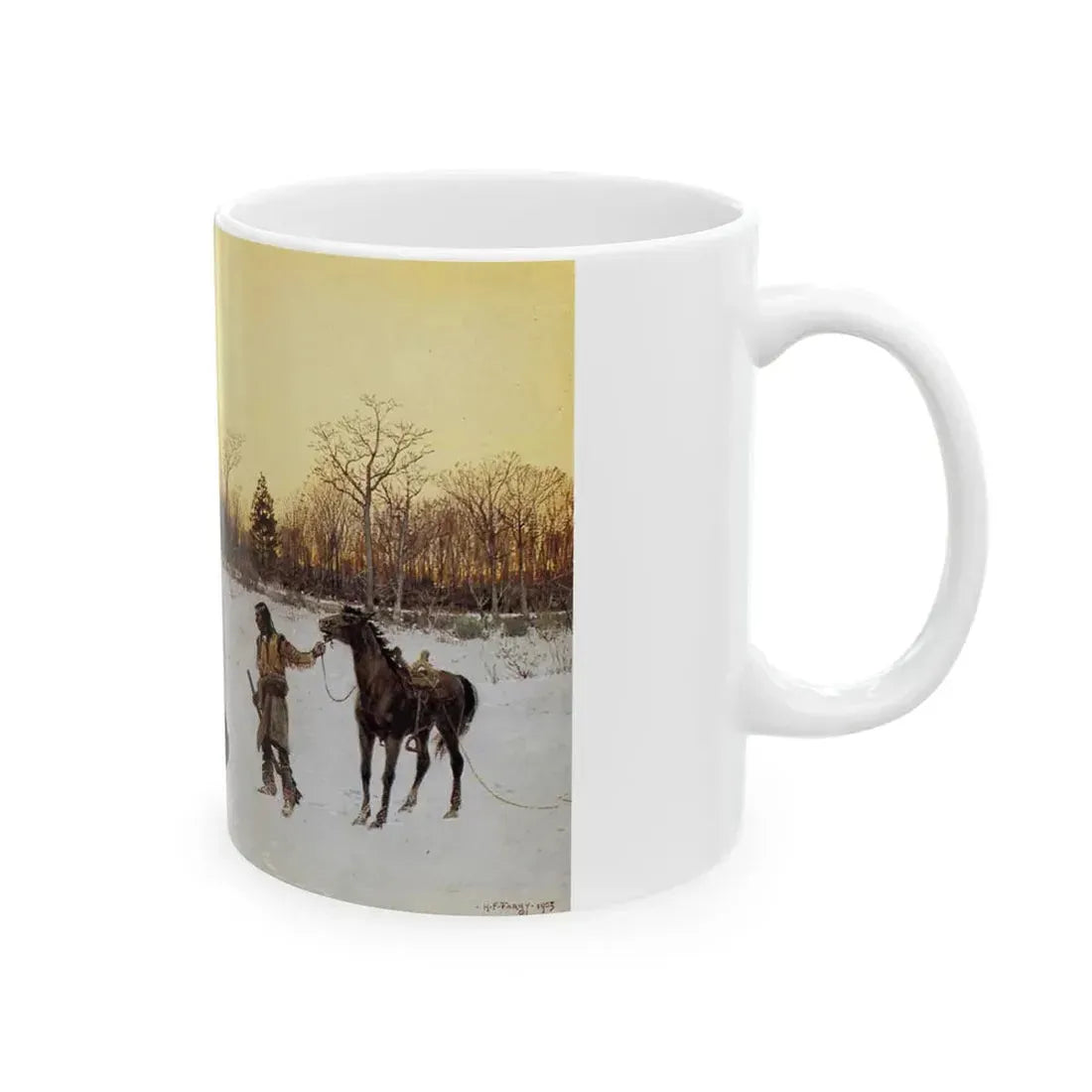 Henry Farny (1847-1916) a lucky shot - 1903 - White Coffee Mug - Go Mug Yourself