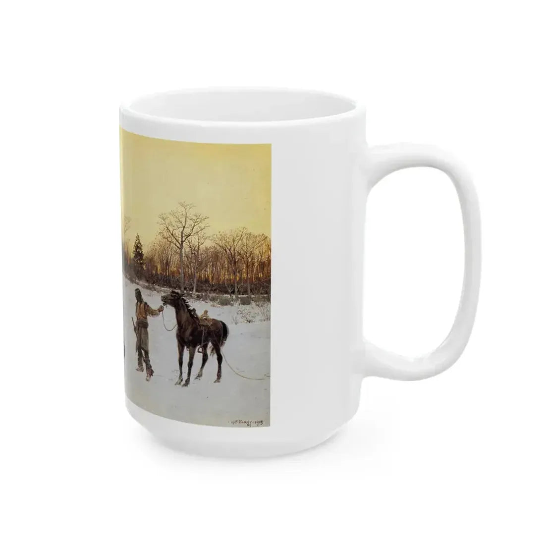 Henry Farny (1847-1916) a lucky shot - 1903 - White Coffee Mug - Go Mug Yourself