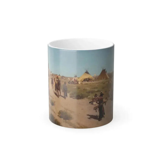 Henry Farny (1847-1916) Hunting Camp on the Plains - oil on canvas 1890 - Color Changing Mug 11oz 11oz - Go Mug Yourself