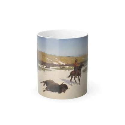 Henry Farny (1847-1916) The Last of the Herd - oil on canvas 1906 - Color Changing Mug 11oz 11oz - Go Mug Yourself