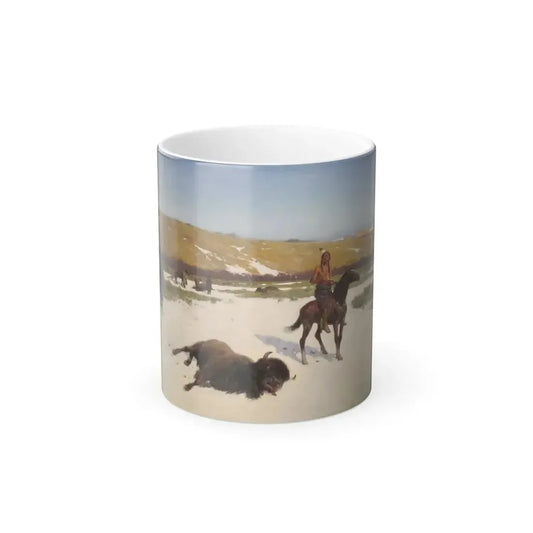 Henry Farny (1847-1916) The Last of the Herd - oil on canvas 1906 - Color Changing Mug 11oz 11oz - Go Mug Yourself