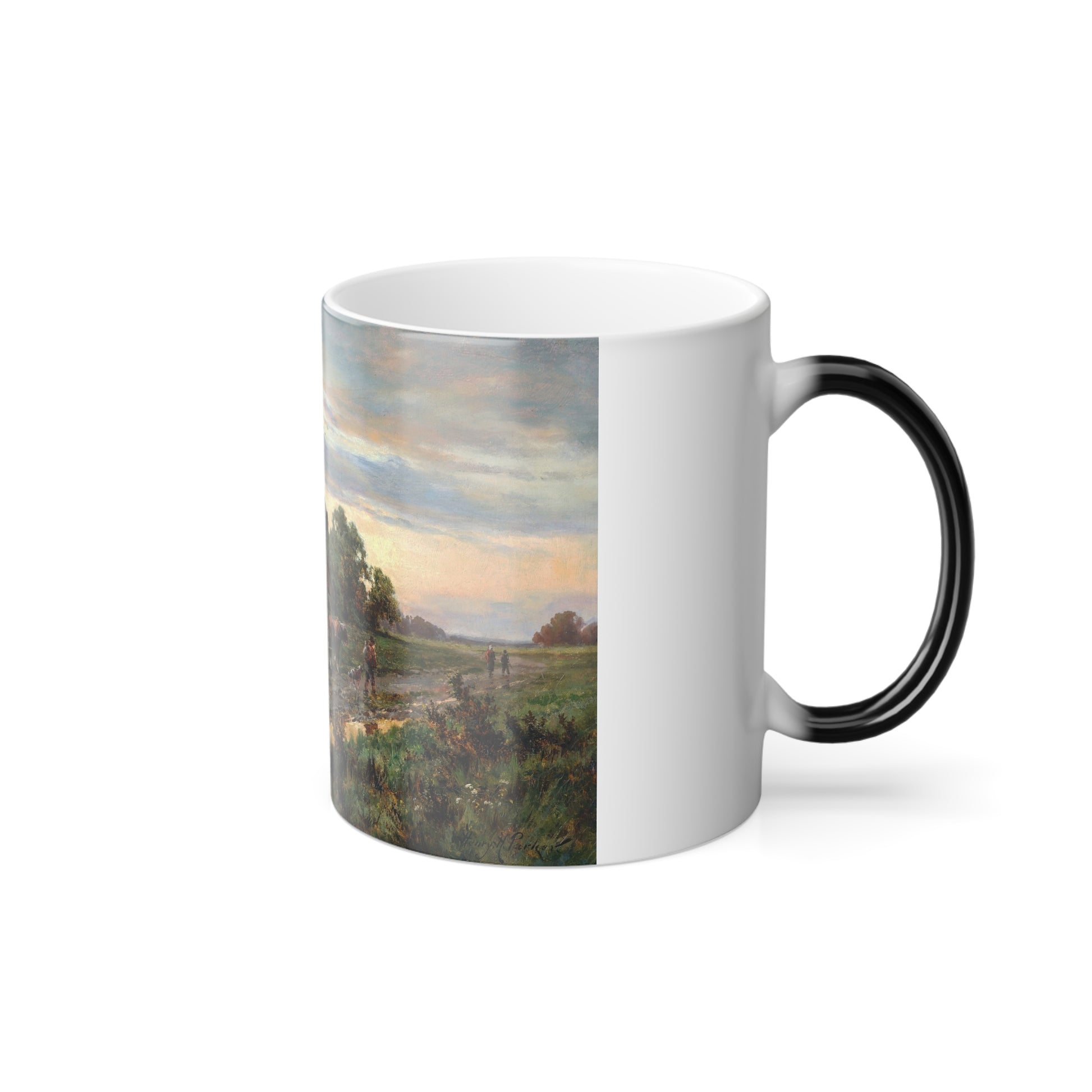 Henry Hillingford Parker (1858-1930) The Road Home - Oil on Canvas - Color Changing Mug 11oz-Go Mug Yourself