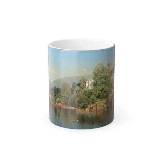 Henry Pember Smith (1854-1907) Villa, Lake Como - Oil on Canvas - Color Changing Mug 11oz 11oz - Go Mug Yourself