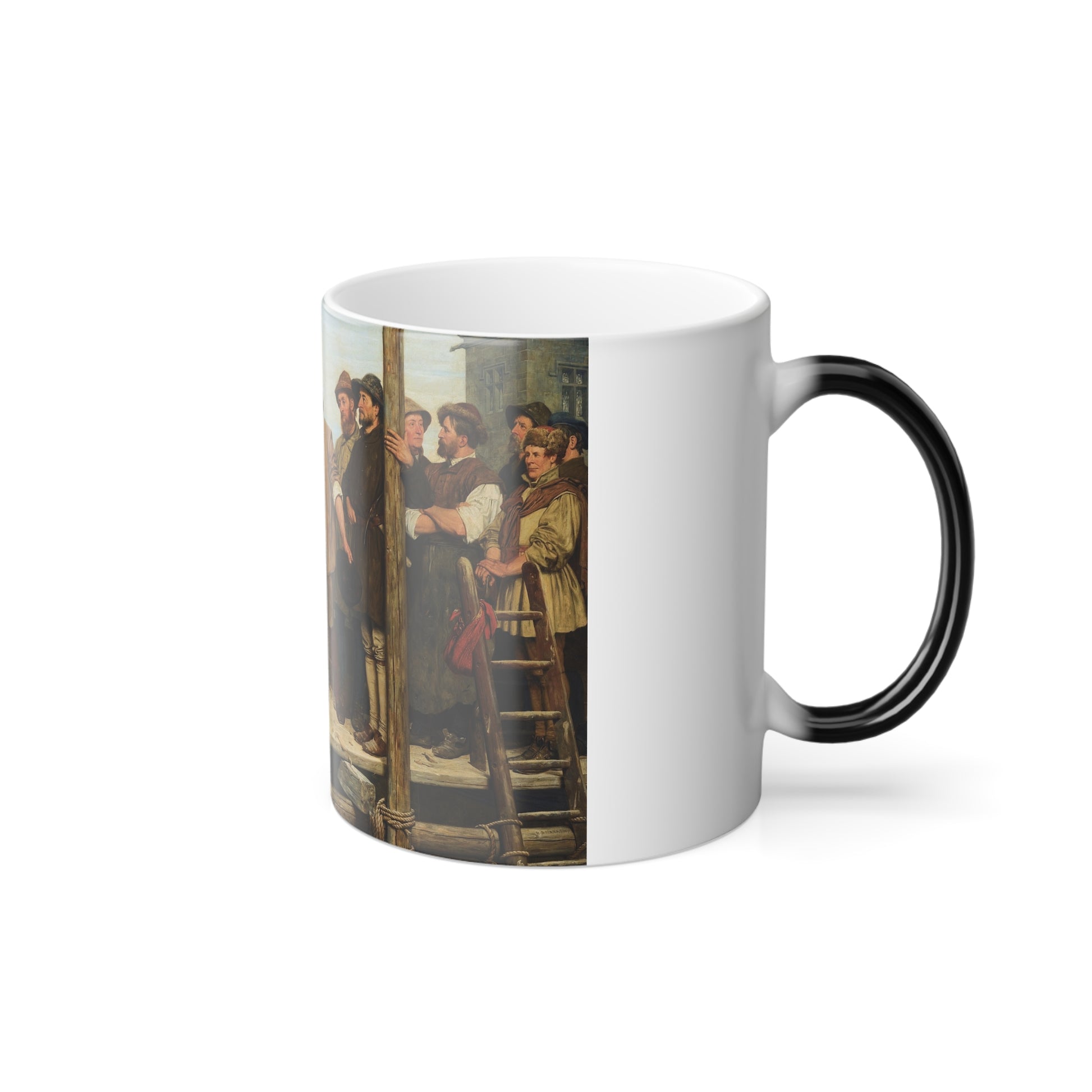 Henry Stacy Marks (1829-1898) Capital and Labour - Oil on canvas 1874 - Color Changing Mug 11oz-Go Mug Yourself