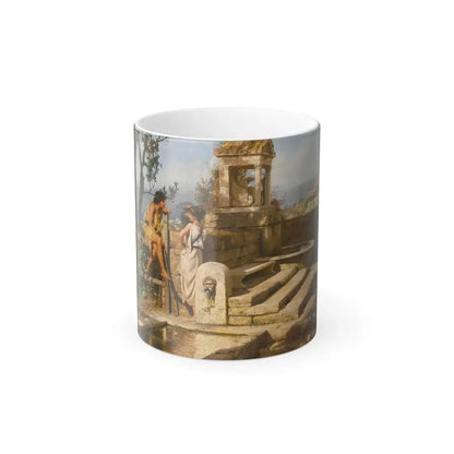 Henryk Siemiradzki (1843-1902) Conversation by a Spring - oil on canvas laid on board - Color Changing Mug 11oz 11oz - Go Mug Yourself