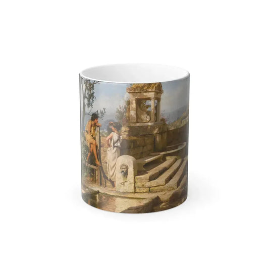 Henryk Siemiradzki (1843-1902) Conversation by a Spring - oil on canvas laid on board - Color Changing Mug 11oz 11oz - Go Mug Yourself