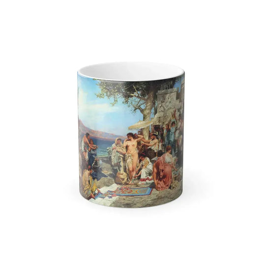 Henryk Siemiradzki (1843-1902) Phryne at the Festival of Poseidon in Eleusin - Oil on Canvas 1889 - Color Changing Mug 11oz 11oz - Go Mug Yourself