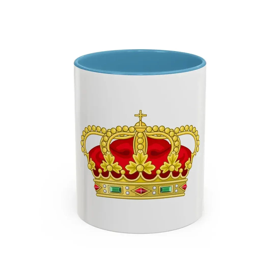 Heraldic Royal Crown of Portugal - Eight Arches - Accent Coffee Mug 11oz Light Blue - Go Mug Yourself