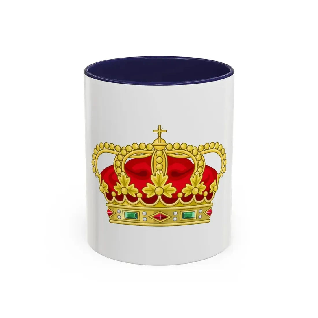 Heraldic Royal Crown of Portugal - Eight Arches - Accent Coffee Mug 11oz Navy - Go Mug Yourself