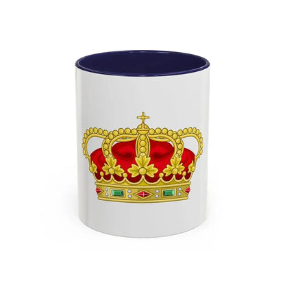 Heraldic Royal Crown of Portugal - Eight Arches - Accent Coffee Mug 11oz Navy - Go Mug Yourself