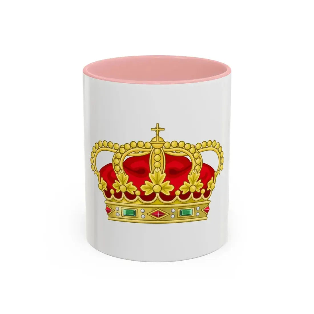 Heraldic Royal Crown of Portugal - Eight Arches - Accent Coffee Mug 11oz Pink - Go Mug Yourself