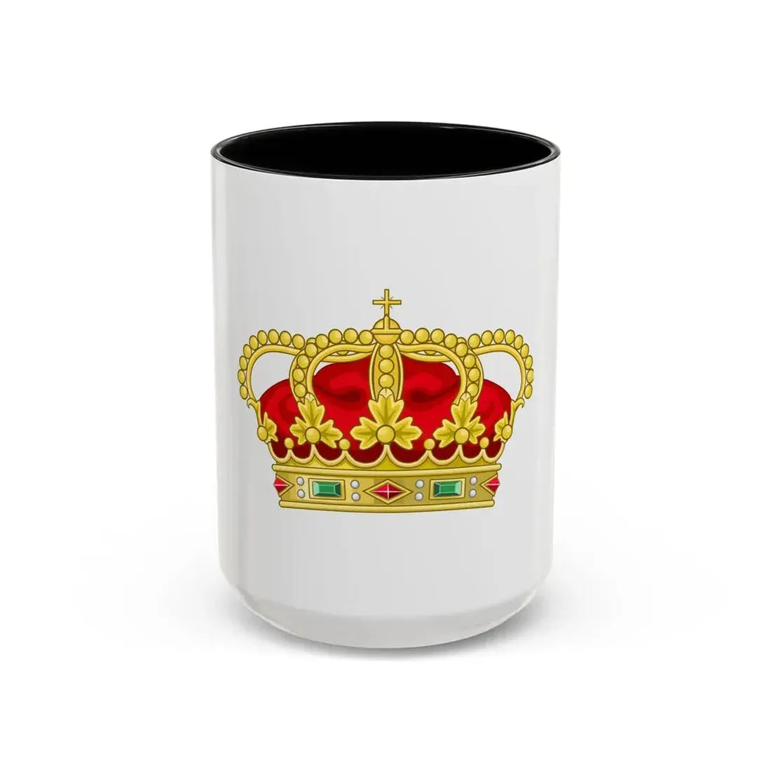 Heraldic Royal Crown of Portugal - Eight Arches - Accent Coffee Mug 15oz Black - Go Mug Yourself