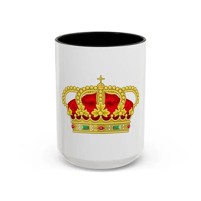 Heraldic Royal Crown of Portugal - Eight Arches - Accent Coffee Mug 15oz Black - Go Mug Yourself