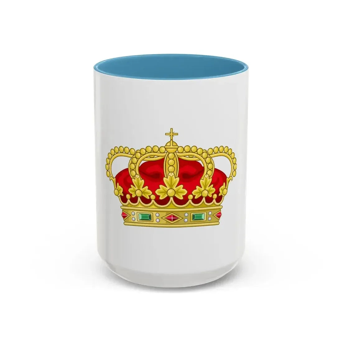 Heraldic Royal Crown of Portugal - Eight Arches - Accent Coffee Mug 15oz Light Blue - Go Mug Yourself