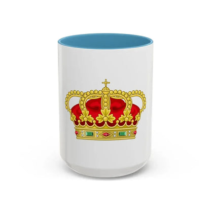 Heraldic Royal Crown of Portugal - Eight Arches - Accent Coffee Mug 15oz Light Blue - Go Mug Yourself
