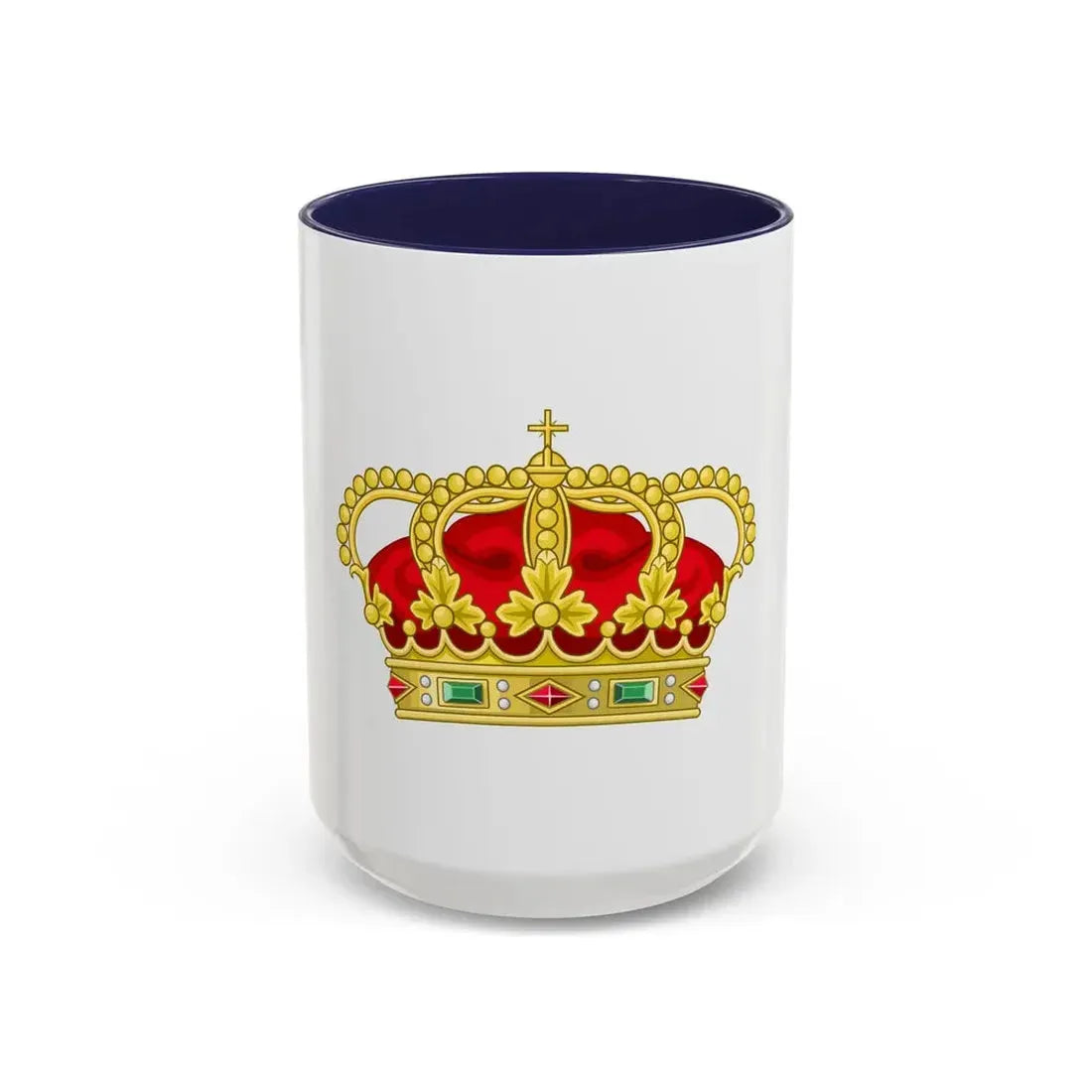 Heraldic Royal Crown of Portugal - Eight Arches - Accent Coffee Mug 15oz Navy - Go Mug Yourself