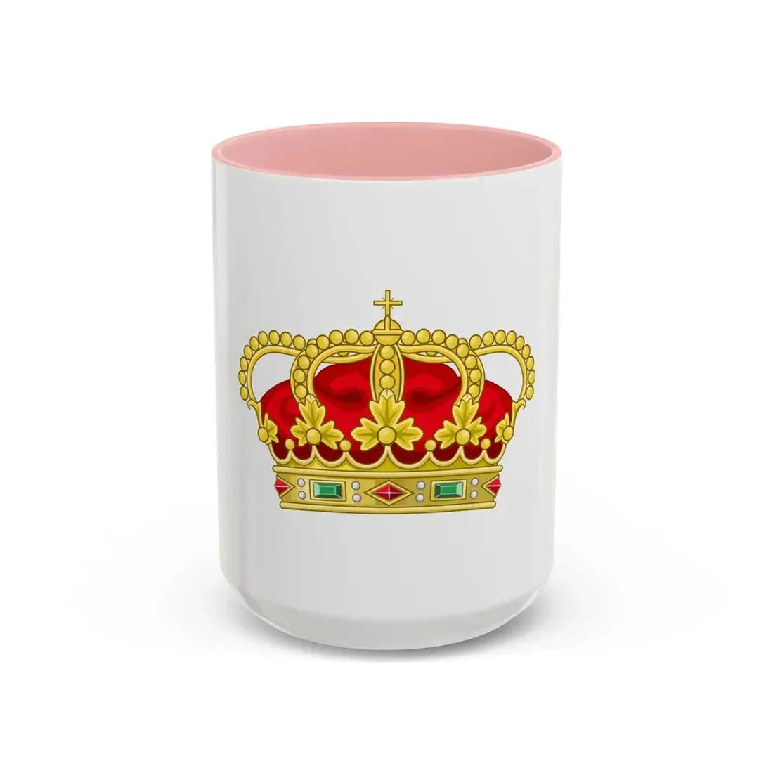 Heraldic Royal Crown of Portugal - Eight Arches - Accent Coffee Mug 15oz Pink - Go Mug Yourself