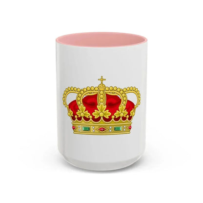 Heraldic Royal Crown of Portugal - Eight Arches - Accent Coffee Mug 15oz Pink - Go Mug Yourself