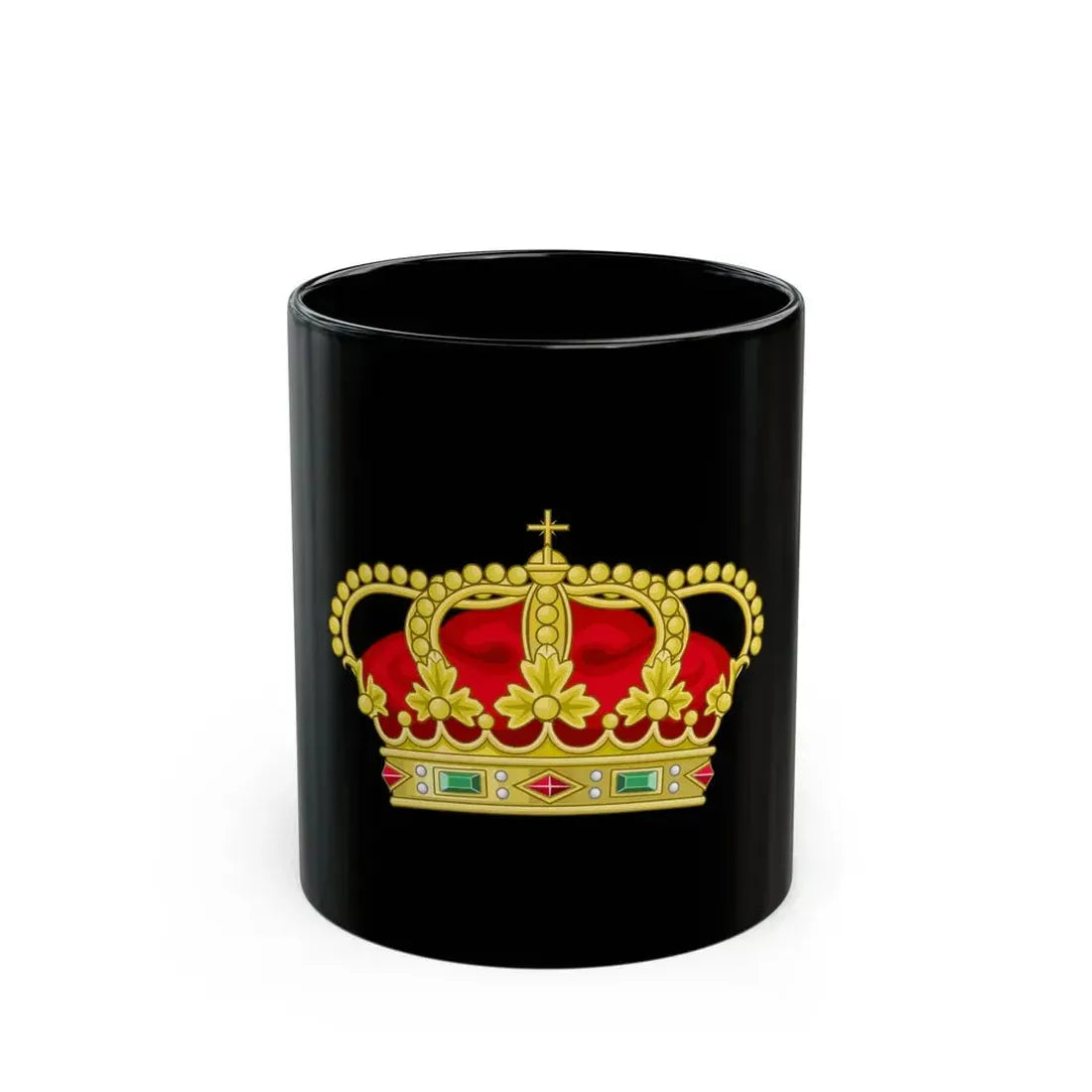 Heraldic Royal Crown of Portugal - Eight Arches - Black Coffee Mug 11oz - Go Mug Yourself