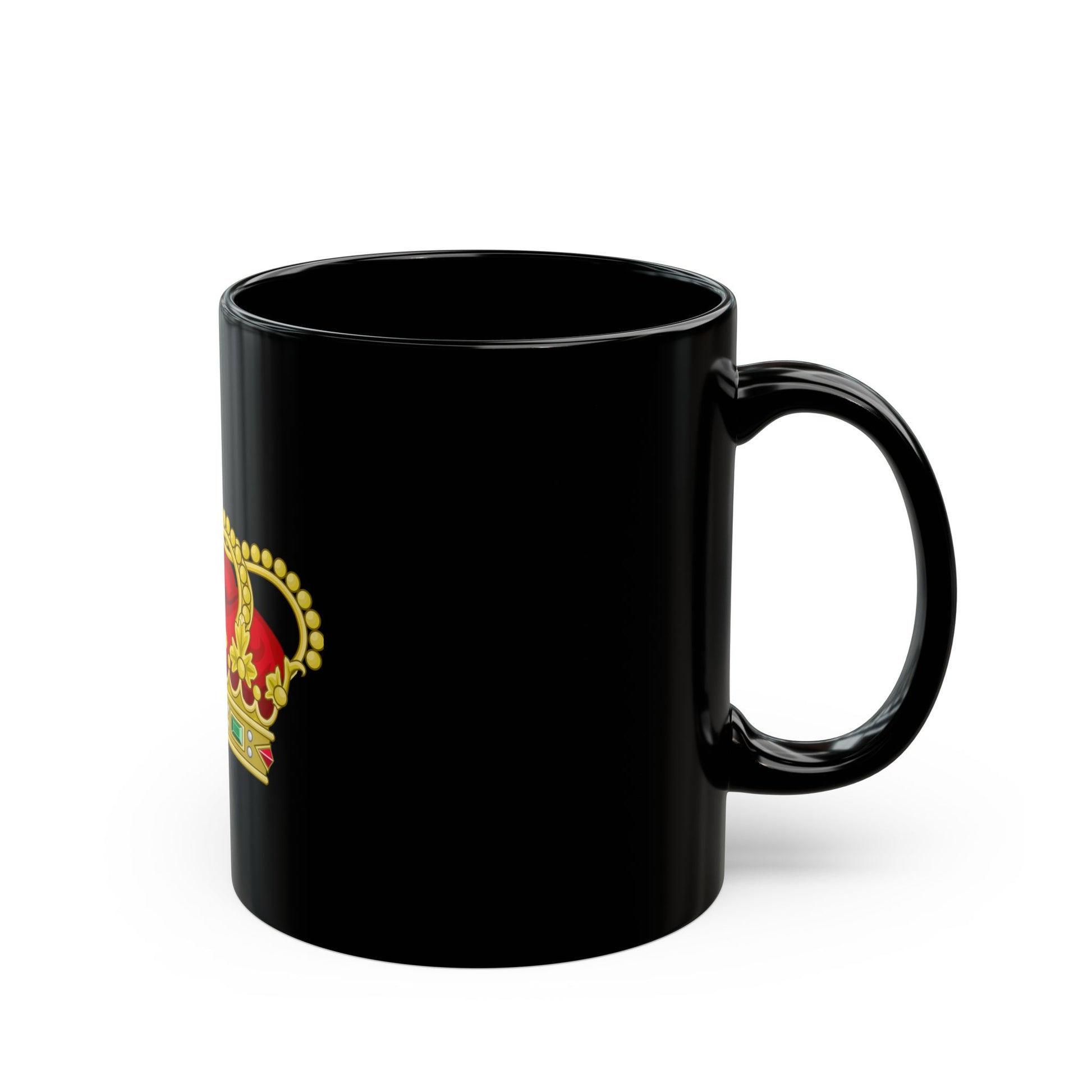 Heraldic Royal Crown of Portugal - Eight Arches - Black Coffee Mug-Go Mug Yourself