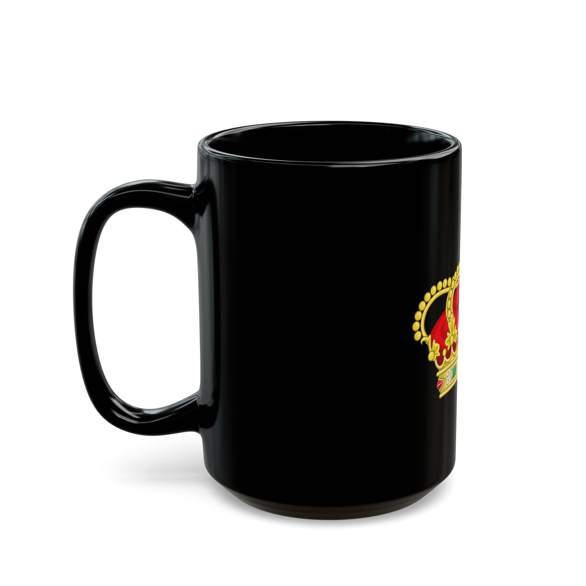 Heraldic Royal Crown of Portugal - Eight Arches - Black Coffee Mug-Go Mug Yourself