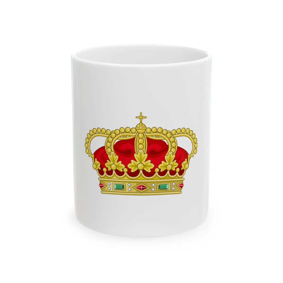 Heraldic Royal Crown of Portugal - Eight Arches - White Coffee Mug 11oz - Go Mug Yourself