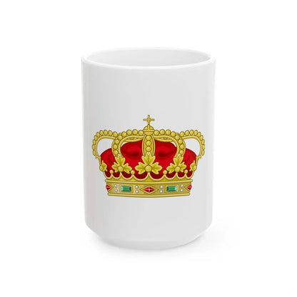 Heraldic Royal Crown of Portugal - Eight Arches - White Coffee Mug 15oz - Go Mug Yourself