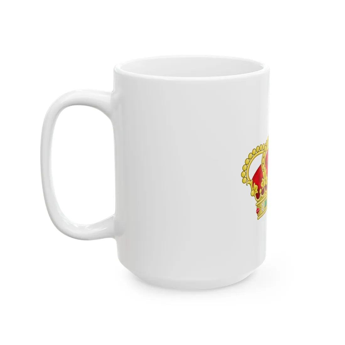 Heraldic Royal Crown of Portugal - Eight Arches - White Coffee Mug - Go Mug Yourself