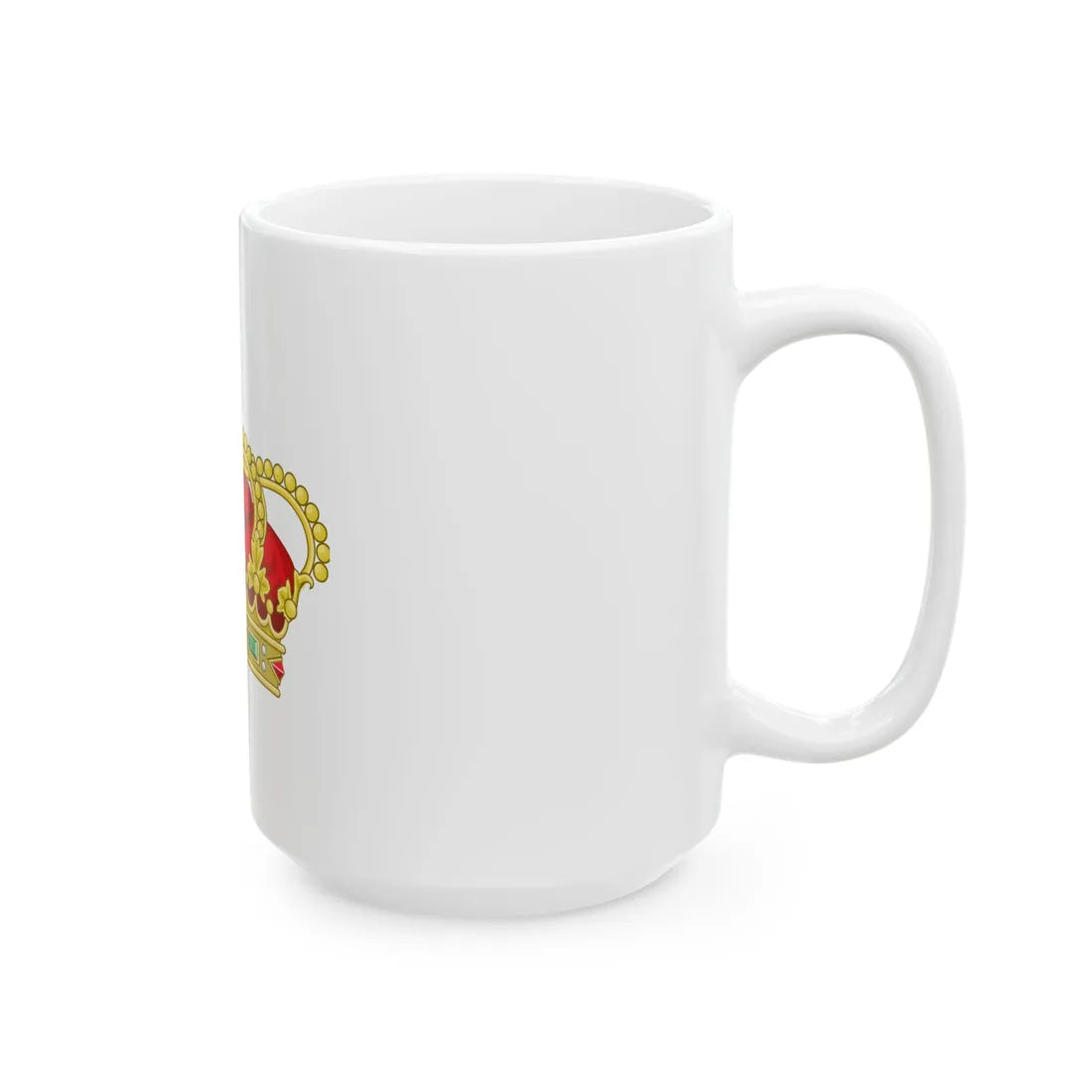 Heraldic Royal Crown of Portugal - Eight Arches - White Coffee Mug - Go Mug Yourself