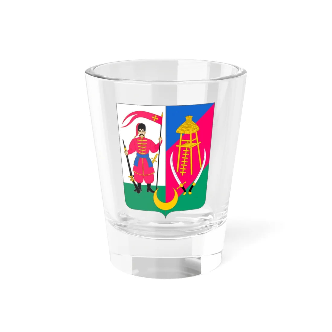 Herb Kubanskoyi Narodnoyi Respubliky (Ukraine) (Coat of Arms) Shot Glass 1.5oz 1.5oz - Go Mug Yourself