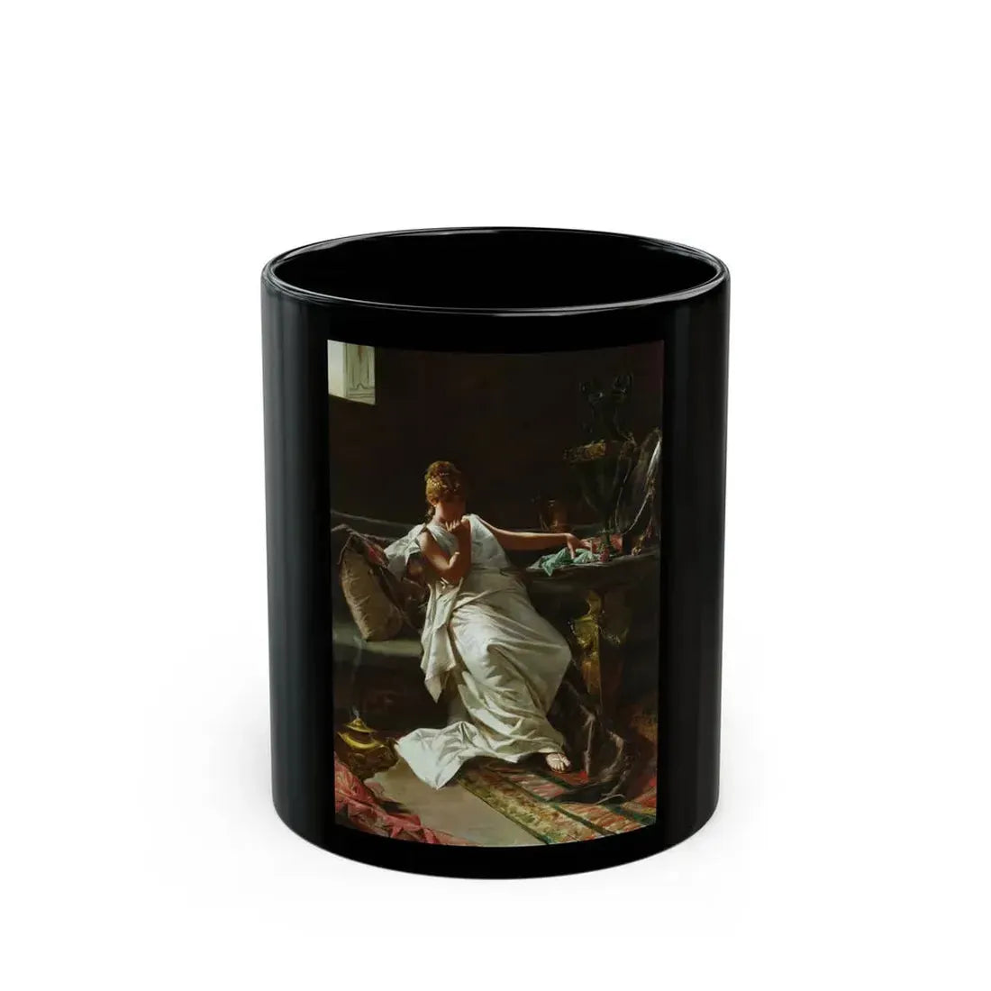 Herbert James Draper (1863-1920) Contemplation - c1900 - Black Coffee Mug 11oz - Go Mug Yourself