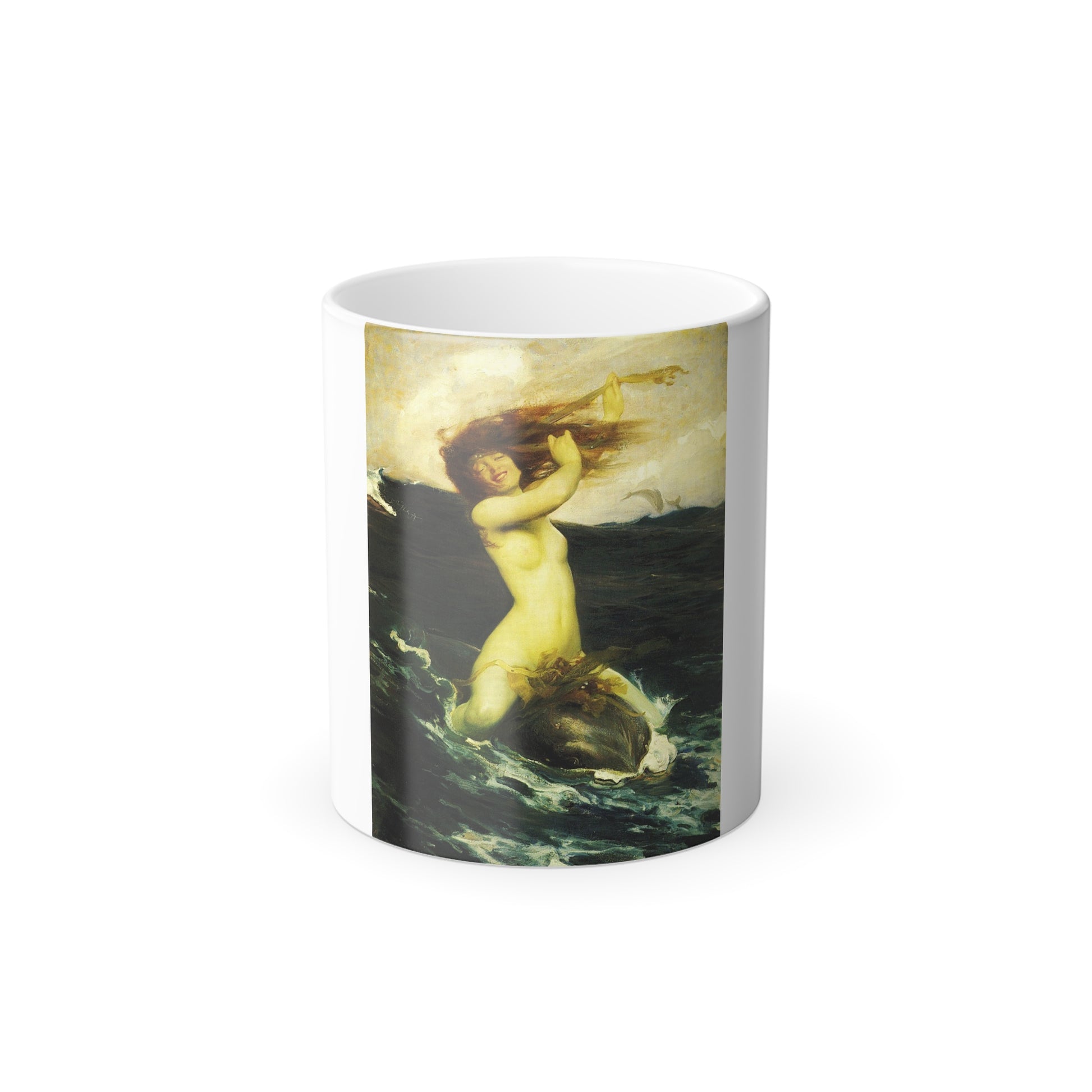 Herbert James Draper (1863-1920) The Foam Sprite - oil on canvas 1895 - Color Changing Mug 11oz-11oz-Go Mug Yourself