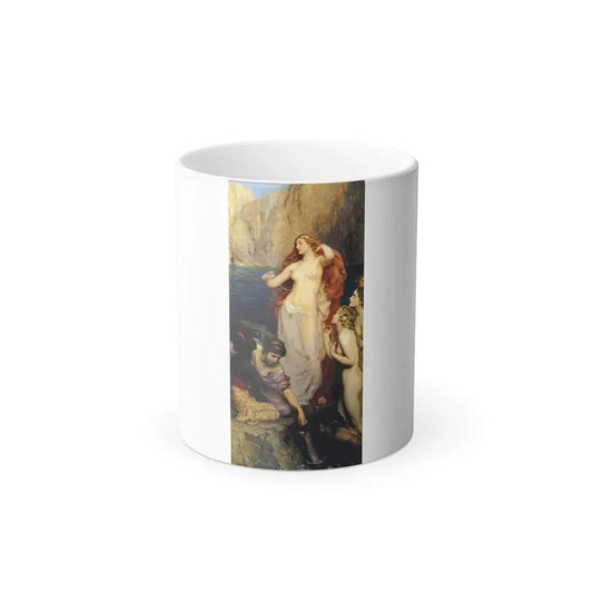 Herbert James Draper (1863-1920) The Pearls of Aphrodite - Oil on canvas - Color Changing Mug 11oz 11oz - Go Mug Yourself