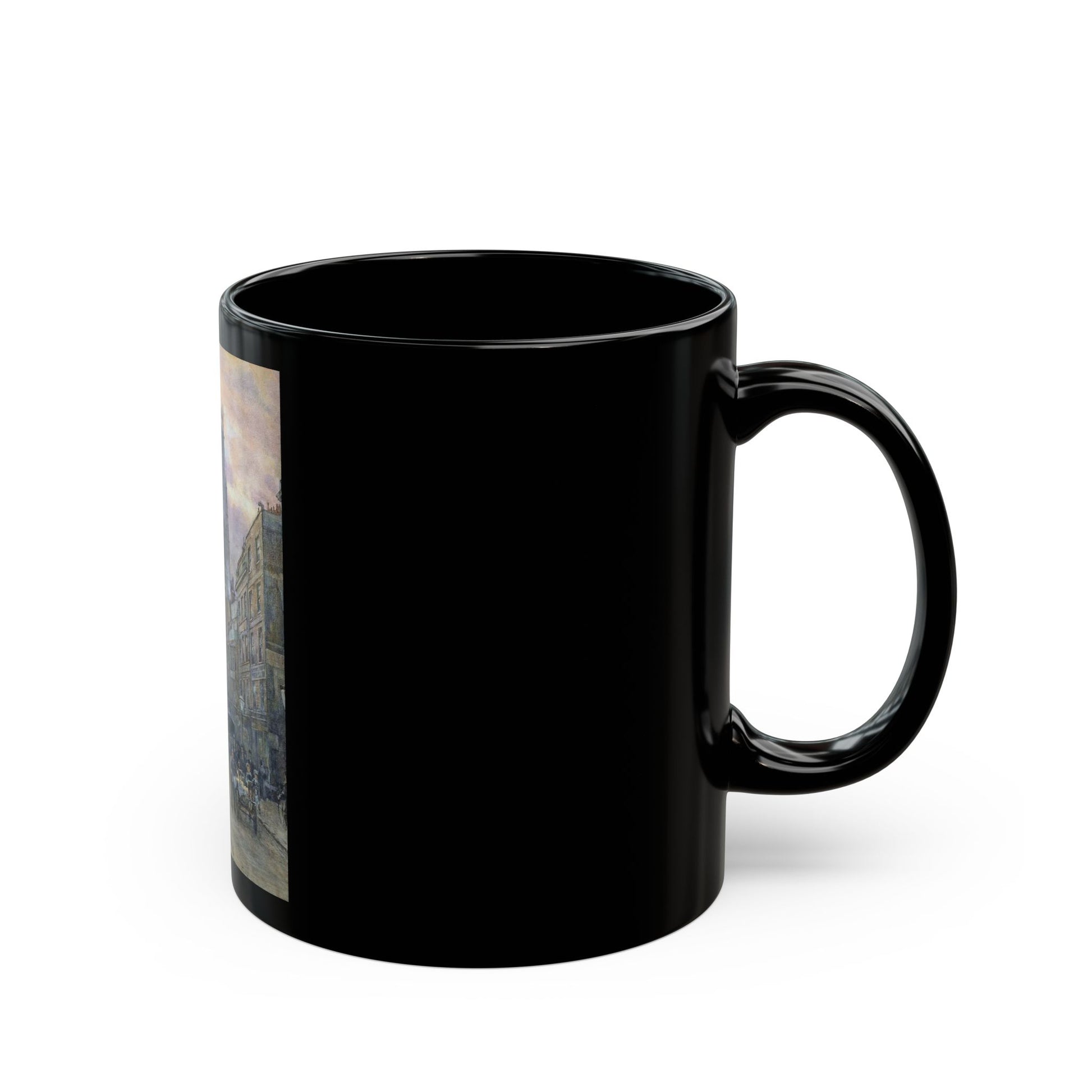Herbert Menzies Marshall (1841-1913) Fleet Street - Black Coffee Mug-Go Mug Yourself